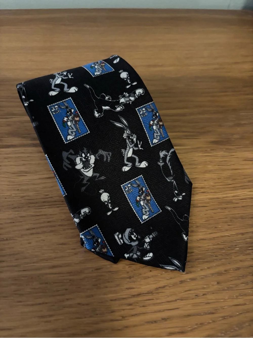 Looney Tuned Stamp Collection Vintage Necktie Bugs Bunny and Friends